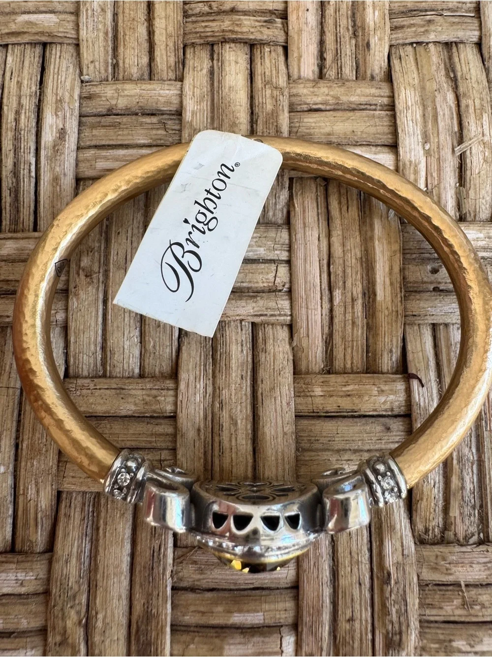 Brighton 'Lions Eye' Bracelet in Silver, Gold, & Amber Crystal